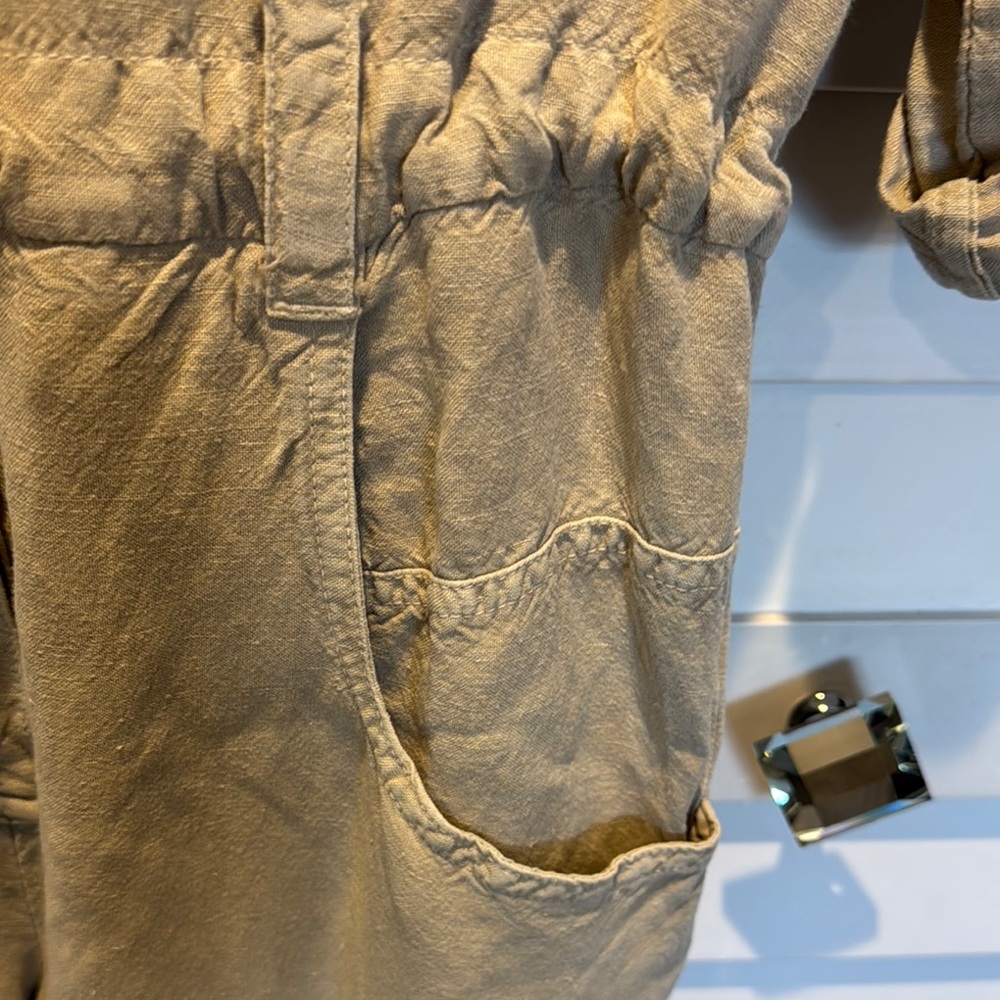 Young Fabulous & Broke Tan Jumpsuit with adjustable Waist, Linen/Rayon blend. - Picture 6 of 13